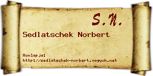 Sedlatschek Norbert névjegykártya